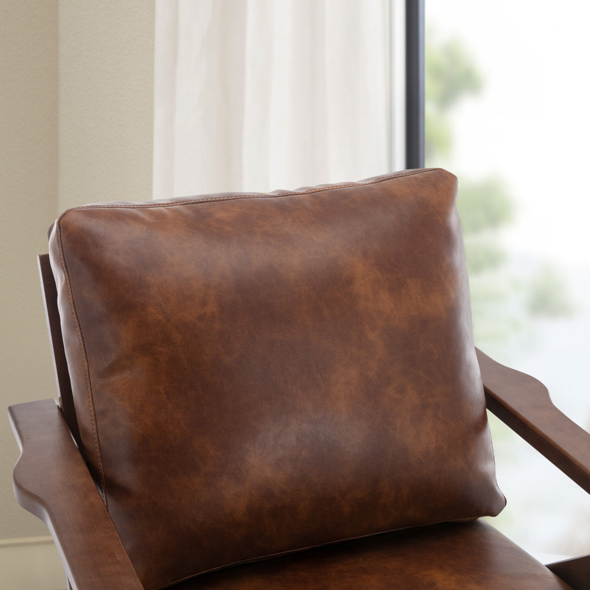 Salma 29.5" Wide Solid Wood Frame Upholstered Mid Century Modern Retro Accent Chair